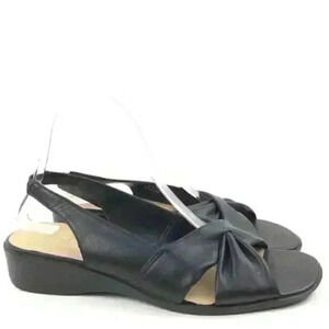 Life stride Sandals Sz 9.5 N Black Strappy Wedges